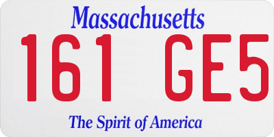 MA license plate 161GE5