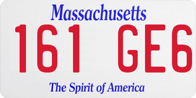MA license plate 161GE6