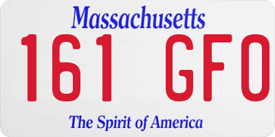 MA license plate 161GF0
