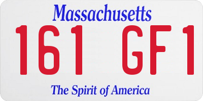 MA license plate 161GF1