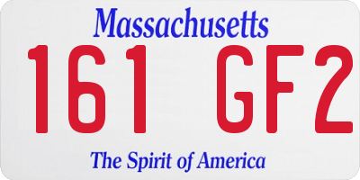 MA license plate 161GF2