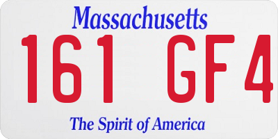 MA license plate 161GF4