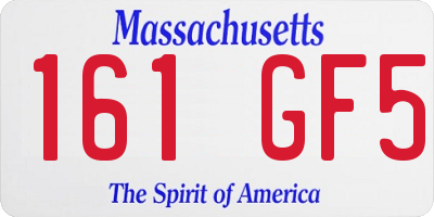 MA license plate 161GF5