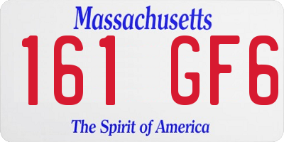 MA license plate 161GF6