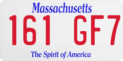 MA license plate 161GF7