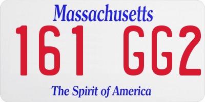 MA license plate 161GG2
