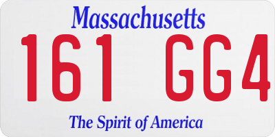 MA license plate 161GG4
