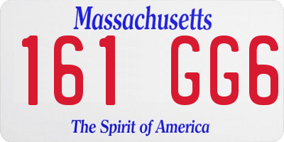 MA license plate 161GG6