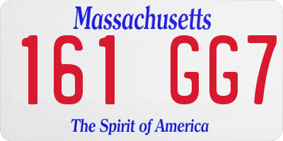 MA license plate 161GG7