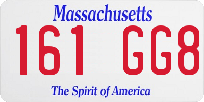 MA license plate 161GG8