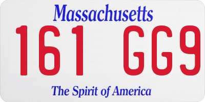 MA license plate 161GG9