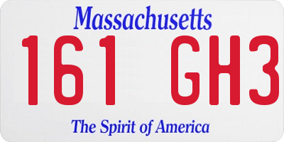 MA license plate 161GH3