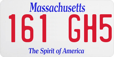 MA license plate 161GH5