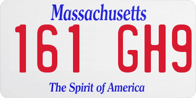 MA license plate 161GH9