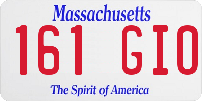 MA license plate 161GI0