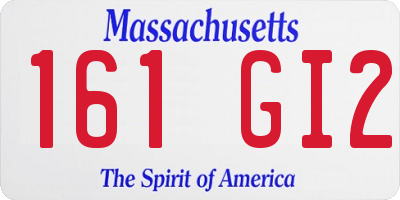 MA license plate 161GI2