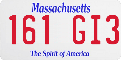 MA license plate 161GI3