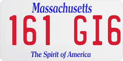 MA license plate 161GI6