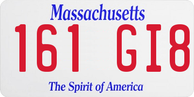 MA license plate 161GI8