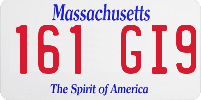 MA license plate 161GI9