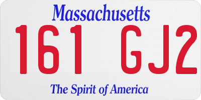 MA license plate 161GJ2