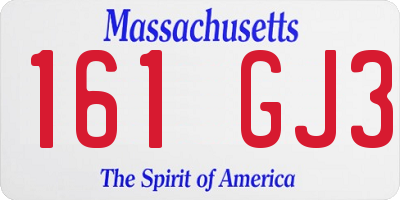 MA license plate 161GJ3