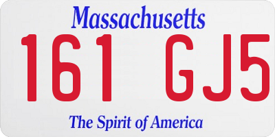 MA license plate 161GJ5