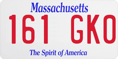 MA license plate 161GK0