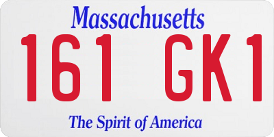 MA license plate 161GK1