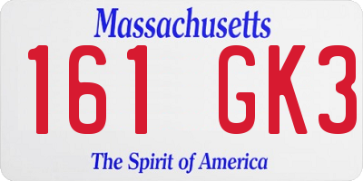 MA license plate 161GK3