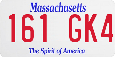 MA license plate 161GK4