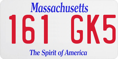 MA license plate 161GK5