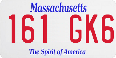 MA license plate 161GK6