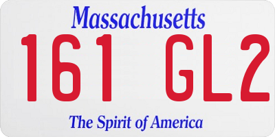 MA license plate 161GL2