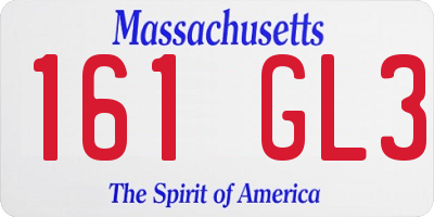 MA license plate 161GL3