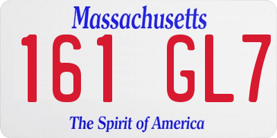 MA license plate 161GL7