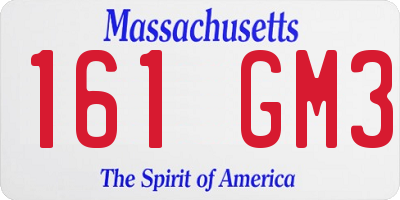 MA license plate 161GM3
