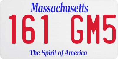MA license plate 161GM5