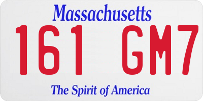 MA license plate 161GM7