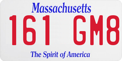 MA license plate 161GM8