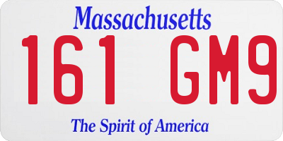 MA license plate 161GM9