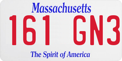 MA license plate 161GN3