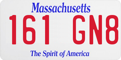 MA license plate 161GN8