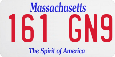 MA license plate 161GN9