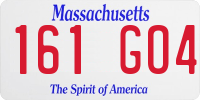 MA license plate 161GO4