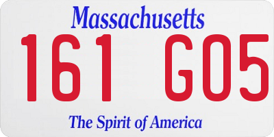 MA license plate 161GO5