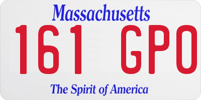 MA license plate 161GP0
