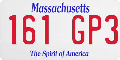 MA license plate 161GP3