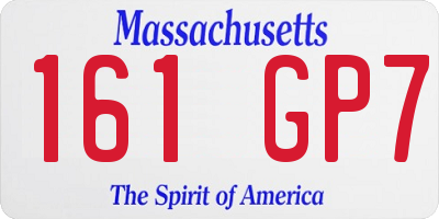 MA license plate 161GP7