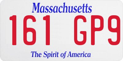 MA license plate 161GP9